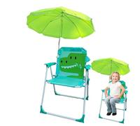 Générique Chaise De Camping Enfant avec Parasol,Chaise Pliante Jardin Camping avec Estivale | Siège Résistant au Vent et Stable sur Le Sable pour Voyage, Jardin, Piscine et Pique-Nique en Extérieur