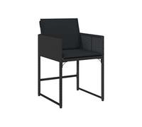 vidaXL Chaises de jardin 4 pcs. avec coussins noir poly rotin