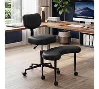 Générique Chaise De Méditation, Chaise De Bureau TDAH À Jambes Croisées avec roulettes, Siège Réglable en Hauteur avec Support Lombaire pour Les Employés De Bureau Sédentaires,Adultes Fidget Et Yoga