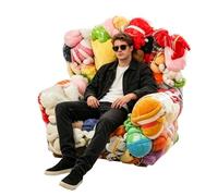 Générique Chaise de Rangement Peluches | Organisateur Transparent De Peluches | Pouf Organisateur De - pour Adolescents Adultes Parents Maison Appartement Crèche Salon Chambre Bureau