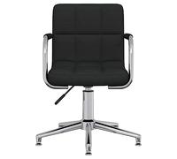 Générique Chaise Salle à Manger Pivotante Noir Tissu | Siège réglable en hauteur, pivot 360 degrés, cadre acier, rembourré confortable
