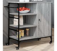 Générique Chariot de Cuisine Sonoma Gris 87,5x38,5x84,5cm Bois ingénierie,Meubles,Chariots & îlots,Dessertes,Gris,28.16 KG,842389