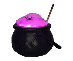 Générique Chaudron Halloween Déco Effrayante avec Baguette et Araignée | Chaudron Sorcière LED pour Table Salle à Manger Cheminée Bibliothèque Entrée Vaisselier Fête Maison Hantée