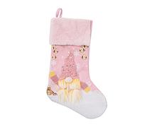 Générique Chaussette de Noël Rose sans Visage avec Manchette en Peluche, éclairé par LED, Ornement Suspendu, Porte-Bonbons, Chaussette, décoration de Noël, Porte-Bonbons, décoration de Chaussette