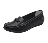 Générique Chaussure Orthopédique Confortable Cuir Souple pour Femme, Chaussures De Marche Légère Urbaine Femme sans Lacets, Semelle Compensée Antidérapantes, Idéales pour Infirmières, Travail Debout