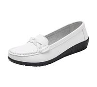 Générique Chaussure Orthopédique Confortable Cuir Souple pour Femme, Chaussures De Marche Légère Urbaine Femme sans Lacets, Semelle Compensée Antidérapantes, Idéales pour Infirmières, Travail Debout