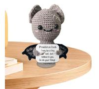 Générique Chauve-Souris Positive Au Crochet Miniature Inspirante avec Carte