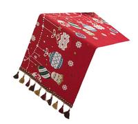 Générique Chemin de Table tissé Doux de Noël avec Tissu Chenille et Glands pour décoration de Table de Vacances intérieure Moderne Chemin tissé en Chenille