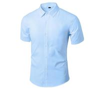 Générique Chemise Homme Chemisette Été T-Shirts Travail Mode Fincut Mode Teeshirt Léger Doux Tshirt Confortable Tee Shirt Extensible Vêtements Vente Flash du Jour Et Soldes Bleu Ciel M