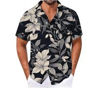 Générique Chemisette Homme Manches Courtes Chemise Impression Hawaienne Vetement Plage Été Respirant Vêtements Léger Doux Habit Confortable Extensible Respirant Haut 10 Multicolore XXL
