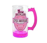 Générique Chope à Bière Joyeux Anniversaire Rose