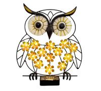 Générique Chouette solaire - 22×24cm métal étanche hiboux jardin - Décor mural lumineux | Éclairage extérieur économe pour cour, terrasse, gazon, clôture, véranda