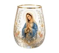 Générique Christian Glass Coffee Mug - 400ml Glass, Ergonomic Handle, Non Slip Grip, Clear Beverage Cup | Tea Whiskey Beer Cup, Floral Gift Drinkware, Home Bar Kitchen Spiritual Use