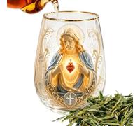 Générique Christian Mugs - Limited Edition Faith Cup Glass Coffee Mug | Christian Glass Coffee Cup 400ml 14oz | Religious Inspirational Morning Beverage Gift For Believers. Glas.