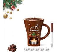 Générique Christmas Chocolate Melting Cup With Forks, Beurre, NoëL, FêTe Maison (Christmas wreath)