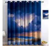 Générique Ciel du Paysage Naturel Rideau Occultant 140 x 225 cm Thermique Lot de 2 Rideaux Opaque à Oeillets pour Fenetre Chambre Salon Chambre Enfant, Bleu