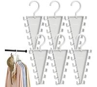 Générique Cintre en forme de V à 12 crochets (6 Pcs) | Organisateur de placard rotatif à 360 ° pour vêtements, chapeaux, écharpes, pour chapeaux, écharpes, ceintures, sacs