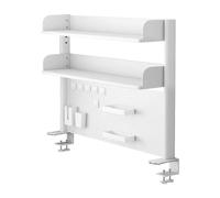 Générique Clamp-on Desk Organizer Shelf - Versatile Desk Extender & Pegboard Workstation, Computer Desk Accessories, Privacy Panel for Gaming Desks, Adjustable 23.6/31.5/39.3in Black Desktop Shelving
