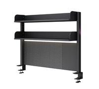 Générique Clamp-on Desk Organizer Shelf - Versatile Desk Extender & Pegboard Workstation, Computer Desk Accessories, Privacy Panel for Gaming Desks, Adjustable 23.6/31.5/39.3in Black Desktop Shelving
