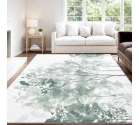 Générique Classique Élégant Nostalgique Frais Gris Vert Carpette 140 x 200 cm, Décoration D'Intérieur, Tapis Forêt Arbres pour Bureau Tapis Lavable Et Antidérapant À Poils Ras