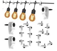 Générique Clips Guirlande Lumineuse Extérieure, 50 Pièces Crochets Éclairage Festif, Clips Éclairage Jardin, Pour Propriétaires Et Locataires Patio Jardin Fête Terrasse Balcon Gouttière Clôture