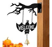 Générique Cloche de Porte Halloween Ornement Gothique avec Motif fantôme et | Sonnette Décorative D'Halloween pour les vacances estivales en extérieur, jardin, porche