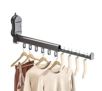Générique Clothes Drying Rack - No-Drill Foldable Retractable Laundry Hanger Rod | Window Airer Suction Cup for Balcony, Glass, Bathroom Towels, Socks, Lingerie and Small Spaces