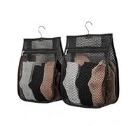 Générique Clothespin Storage Bag - 2 Pack Mesh Organizer with Zipper | Laundry Pin Holder - Breathable Hanging Pouch | Portable Wall Organizer For Bathroom Dorm Balcony Travel Camping