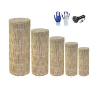 Générique Clôture en Roseau Naturel Brise Vue Jardin en Roseau Clôture D'intimité 30cm 50cm 60cm 80cm 90cm 100cm 120cm 150cm 160cm Haut pour Balcon Clôture Palissade Exterieur(White wire)