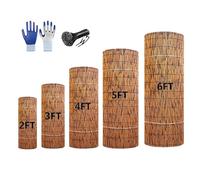 Générique Clôture en Roseau Naturel Brise Vue Jardin en Roseau Clôture D'intimité 30cm 50cm 60cm 80cm 90cm 100cm 120cm 150cm 160cm Haut pour Balcon Clôture Palissade Exterieur(Brun)