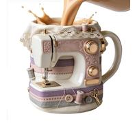 Générique Coffee Mug | 330ml Ceramic Cute Sewing Machine Theme Cups,Portable Catering Coffee Dinnerware, Ideal For Kitchen House Table Desk Living Room Indoor Outdoor Woman Man