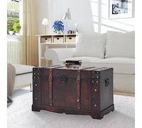 Générique Coffre Vintage de Rangement Bois 66 x 38 x 40 cm,Meubles, Armoires & Meubles de Rangement, Coffres de Rangement, Brun (Poids 3.5KG)