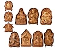 Générique Collection de Moules à Tartes Miniatures de Noël Chrétien,3D avec Motifs (ALL)