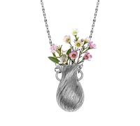 Générique Collier Bouquet Pendentif Romantique Vase Floral DIY