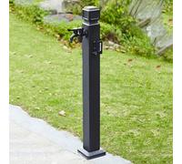 Générique Colonne d'eau de Jardin autoportante, borne d'arrosage Double extérieure résistante au Gel, Fontaine Verticale en Acier Inoxydable pour Cour, Finition Noire Durable, idéale pour Le