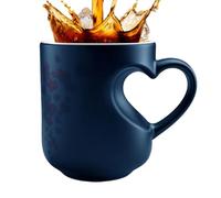 Générique Color Changing Mug, Ceramic Coffee Mug, 325ml Heart Shape Tea Cup | Ceramic Funny Coffee Mugs with Handle for Couples Break Travel Party Evening Morning Work Kitchen Home