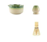 Générique Compatible for 2/4/5 pièces vert Matcha, bol à bec en céramique, outil de petit-déjeuner et préparation, étiquette(4pcs)