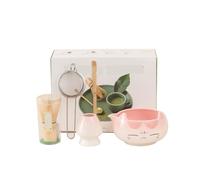Générique Compatible for 2/5/7 pièces bol en céramique thé Matcha couleur rose cinq fouet bambou avec bec verseur Kit de brassage(5pcs pink)