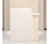 Générique Comptoir de réception/Caisse avec tiroirs, Petit comptoir d'accueil, comptoir de Caisse avec éclairage LED et tiroirs verrouillables, comptoir de Vente en Bois pour Caisse (Blanc, 100 cm/39