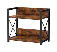 Générique Condiment Holder - Iron Wood 2-Tier 30x26.5x16cm Space Saving Organizer Rack | Seasoning Stand, Kitchen Storage Shelf, Countertop Display, Farmhouse Style Home Use