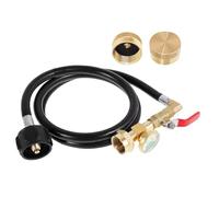Générique Connecteur en Laiton avec Tuyau pour Bouteille De Gaz Propane | Adaptateur De Recharge avec Indicateur Lumineux pour Réservoir Camping BBQ Grill Utilisation Extérieure