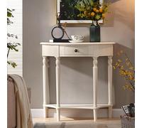 Générique Console de Rangement pour entrée, Table d'appoint étroite, Console décorative Demi-Lune, Table d'entrée en Bois avec tiroirs et étagères pour Salon, Hall d'entrée, Design Polyvalent
