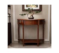 Générique Console de Rangement pour entrée, Table d'appoint étroite, Console Demi-Lune en Bois Massif avec tiroir et étagère, Table d'appoint Semi-Arrondie pour Salon, entrée et Couloir.