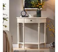 Générique Console de Rangement pour entrée, Table d'appoint étroite, Console Demi-Lune - Meuble d'entrée en Bois Massif avec tiroir et étagère - Pièce décorative Vintage pour Salon et entrée