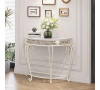 Générique Console de Rangement pour entrée, Table d'appoint étroite, Console Demi-Lune résistante aux Rayures, Meuble de Couloir en Fer forgé résistant aux Taches