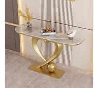 Générique Console de Rangement pour entrée, Table d'appoint étroite, Console en Forme de cœur, Table d'appoint Noire élégante, Meuble d'entrée avec Plateau en marbre pour Salon et Bureau