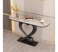 Générique Console de Rangement pour entrée, Table d'appoint étroite, Console en Forme de cœur, Table d'appoint Noire élégante, Meuble d'entrée avec Plateau en marbre pour Salon et Bureau