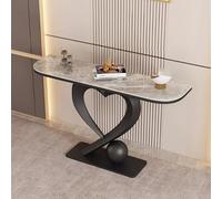 Générique Console de Rangement pour entrée, Table d'appoint étroite, Console en Forme de cœur, Table d'appoint Noire élégante, Meuble d'entrée avec Plateau en marbre pour Salon et Bureau