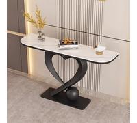 Générique Console de Rangement pour entrée, Table d'appoint étroite, Console en Forme de cœur, Table d'appoint Noire élégante, Meuble d'entrée avec Plateau en marbre pour Salon et Bureau