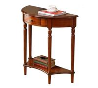 Générique Console de Rangement pour entrée, Table d'appoint étroite en Bois Massif en Forme de Demi-Lune avec tiroirs et étagère, Meuble d'entrée à 2 Niveaux, Design Vintage élégant pour Le Salon